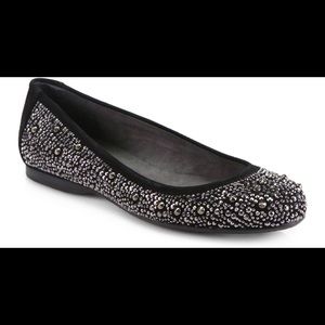 Stuart Weitzman  Studded Suede Ballet Flats